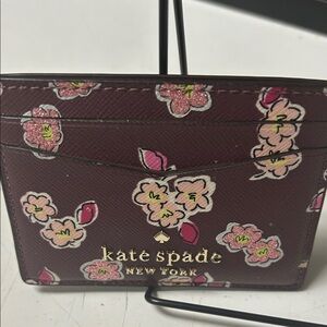 Kate Spade Burgundy Floral Card Holder
